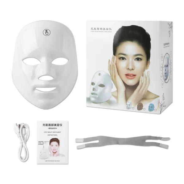 Máscara facial recarregável LED 7 cores LED Photon Beauty Mask Rejuvenescimento da pele Lifting facial em casa Clareamento Dispositivo de beleza - Image 8