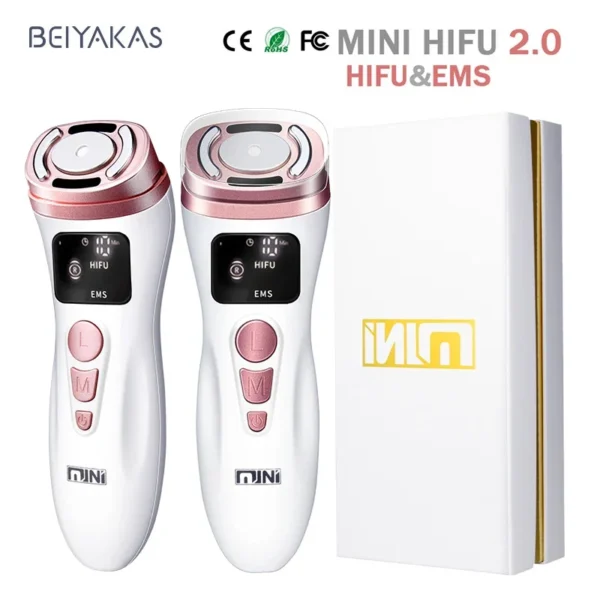 mini máquina ultrassônica HIFU EMS micro corrente instrumento de beleza facial ferramenta antirrugas para cuidados com a pele