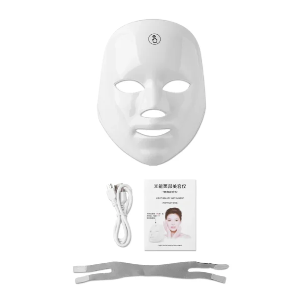 Máscara facial recarregável LED 7 cores LED Photon Beauty Mask Rejuvenescimento da pele Lifting facial em casa Clareamento Dispositivo de beleza - Image 7