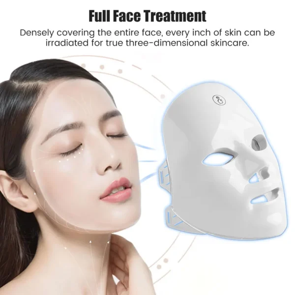 Máscara facial recarregável LED 7 cores LED Photon Beauty Mask Rejuvenescimento da pele Lifting facial em casa Clareamento Dispositivo de beleza - Image 3