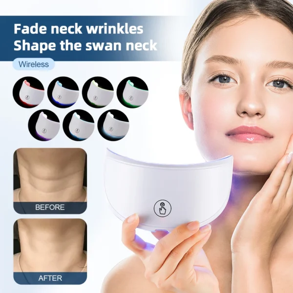 Pescoço led lift máscara fóton anti-rugas pele aperto pescoço dispositivo de beleza pele iluminar rejuvenescimento pescoço removedor de rugas