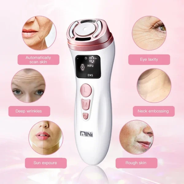 mini máquina ultrassônica HIFU EMS micro corrente instrumento de beleza facial ferramenta antirrugas para cuidados com a pele - Image 2